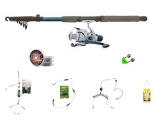 Набір риболовний все в одному "Донний спінінг" для ловлі білої риби, готовий до використання, 2.1м