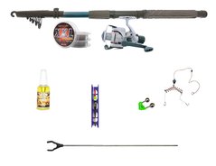 Набір риболовний все в одному "Спінінг-вудочка" для ловлі хижої риби, готовий до використання