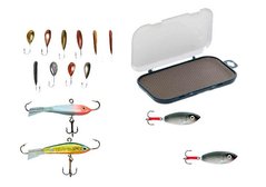 Набір зимових риболовних мормишок на 14 предметів, балансири для ловлі хижої і мирної риби